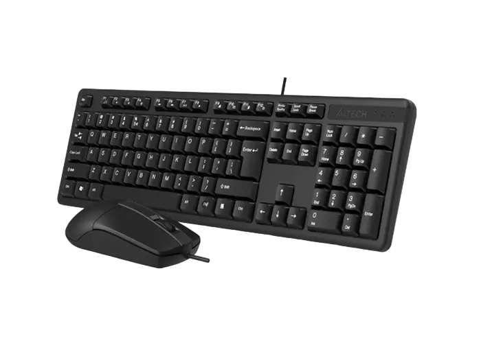 Keyboard & Mouse A4Tech KK-3330, Laser Engraving, Splash Proof, Fn keys, Black, USB