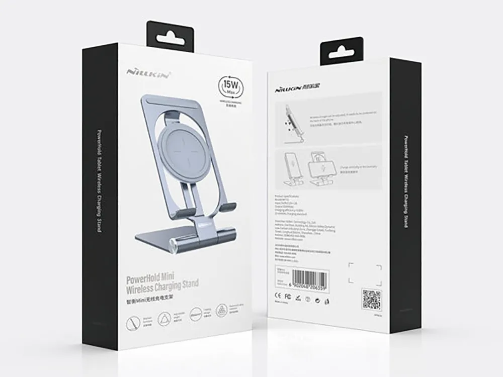 Wireless Charger Nilkin PowerHold Mini, 15W, Gray