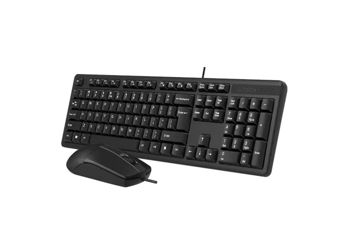 Keyboard & Mouse A4Tech KK-3330, Laser Engraving, Splash Proof, Fn keys, Black, USB