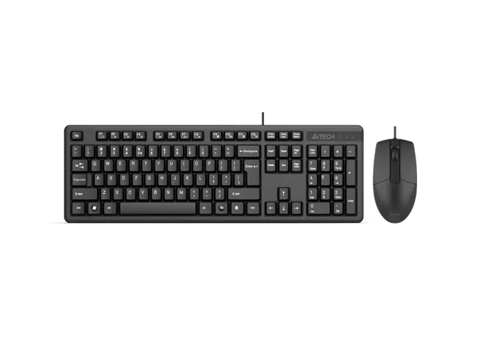 Keyboard & Mouse A4Tech KK-3330, Laser Engraving, Splash Proof, Fn keys, Black, USB