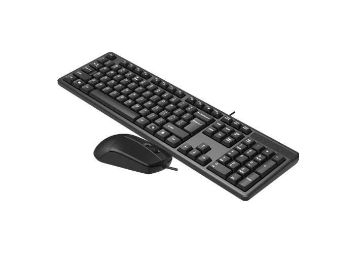 Keyboard & Mouse A4Tech KK-3330, Laser Engraving, Splash Proof, Fn keys, Black, USB