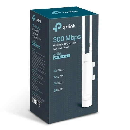 Наружная точка доступа TP-LINK EAP110-Outdoor, 300 Мбит/с, Белый