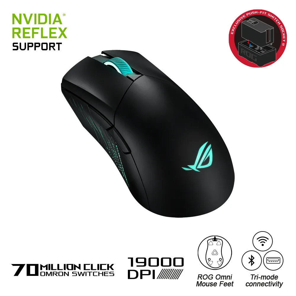 Игровая мышь ASUS ROG Gladius III Wireless, Чёрный