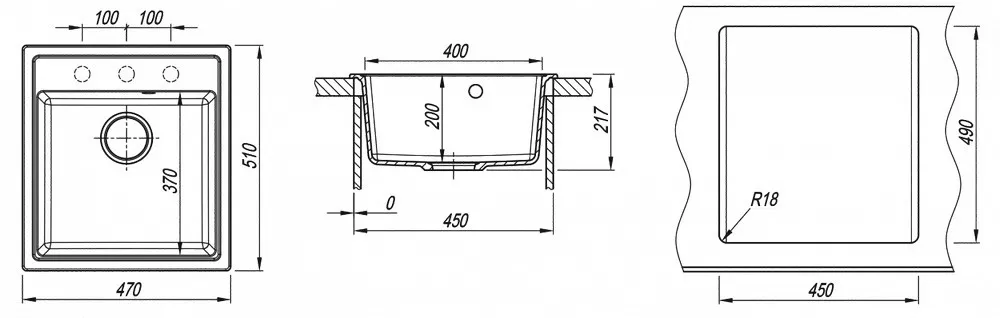 Кухонная мойка Dr.Gans Nica 470 (Графит)