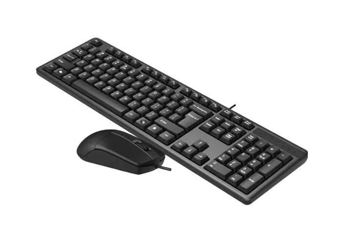 Keyboard & Mouse A4Tech KK-3330, Laser Engraving, Splash Proof, Fn keys, Black, USB