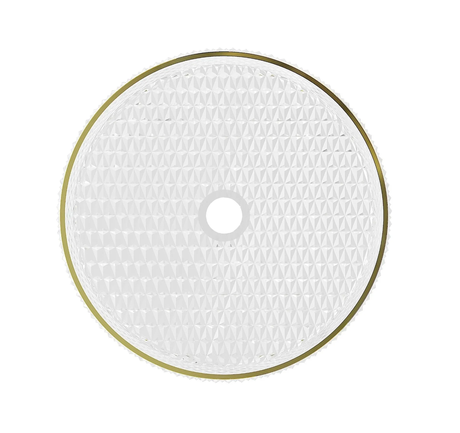 Lavoar din sticla securizata SanDonna Mira Rotund (Transparent-Auriu)