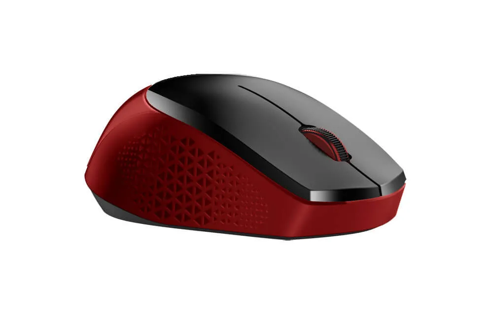 Wireless Mouse Genius NX-8000S, 1200 dpi, 3 buttons, Ambidextrous, Silent, BlueEye, 1xAA, Black/Red