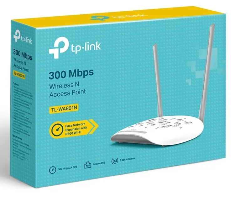 Беспроводная точка доступа TP-LINK TL-WA801N, 300 Мбит/с, Белый