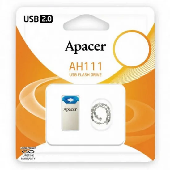 USB Flash накопитель Apacer AH111, 32Гб, Серебристый/Синий