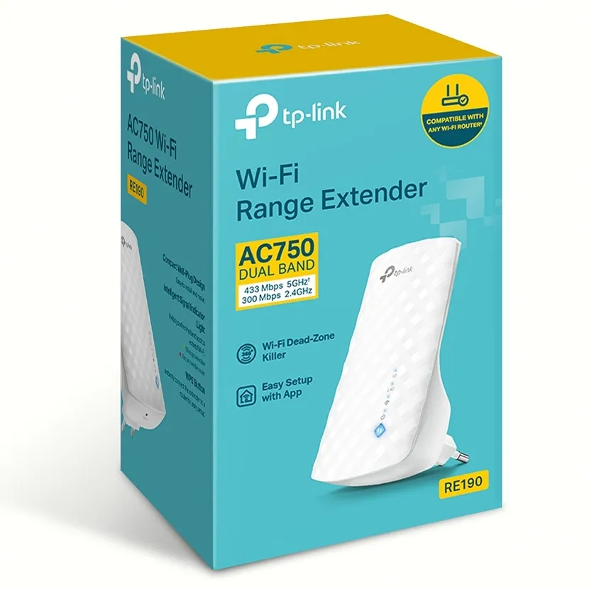Беспроводная точка доступа TP-LINK RE190, 300 Мбит/с, 433 Мбит/с, Белый