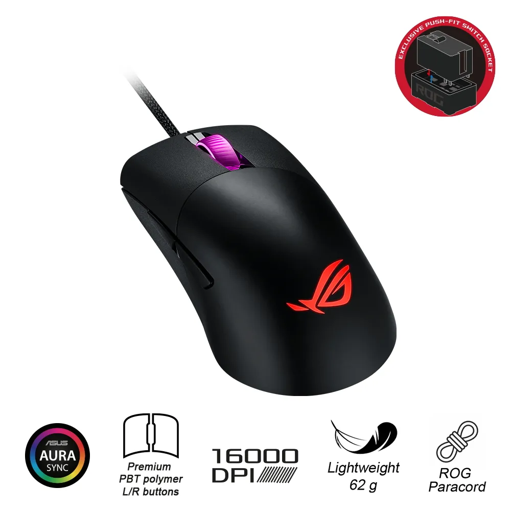 Игровая мышь ASUS ROG Keris, Чёрный