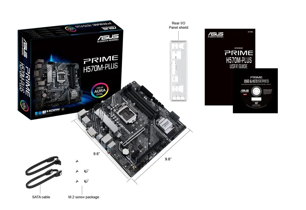 Материнская плата ASUS PRIME H570M-PLUS, LGA1200, Intel H570, Micro-ATX