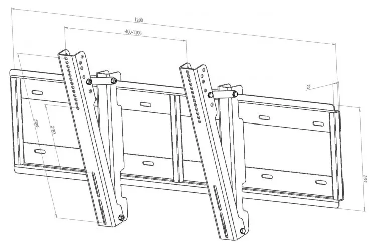 Suport înclinat pe perete KSL WM4N, Negru
