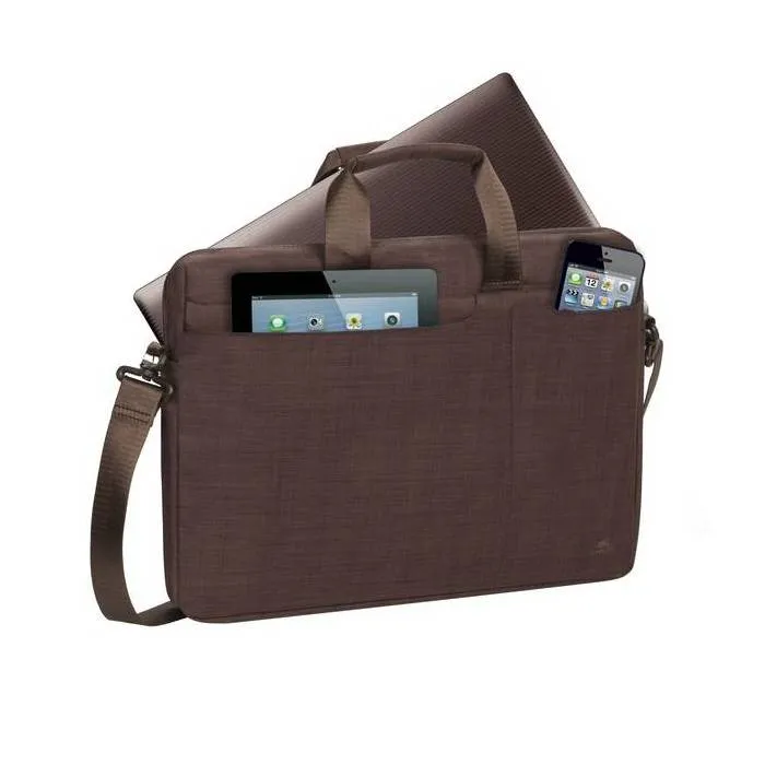 Geantă pentru Laptop RivaCase Biscayne, 15.6", Poliester, Maro