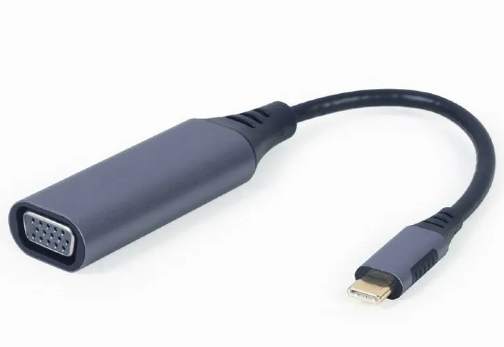 Adaptor Video Cablexpert A-USB3C-VGA-01, USB Type-C (M) - VGA D-Sub (F), 0,15m, Gri
