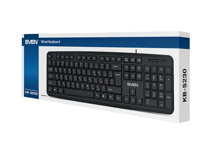 Tastatură SVEN KB-S230, Cu fir, Negru