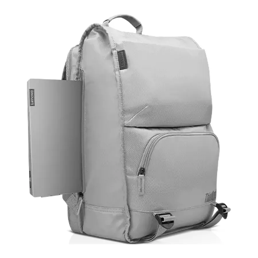 Rucsac pentru Laptop Lenovo Urban, 15.6", Piele artificială, Gri deschis