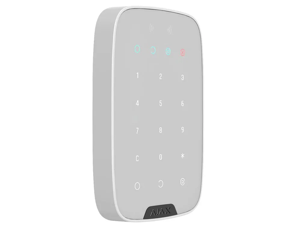 Tastatură tactilă fără fir Ajax KeyPad Plus, Alb