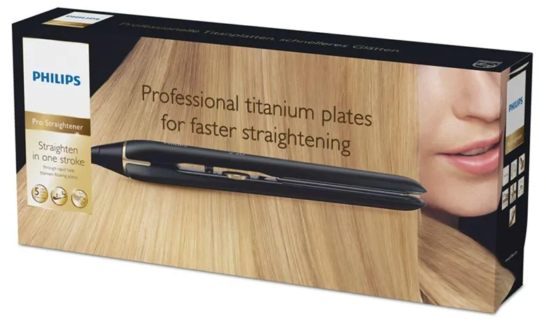 Placă de îndreptat părul Philips Prestige Pro HPS930/00, Negru