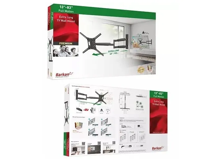 Suport TV de perete BARKAN BM443XL, Negru