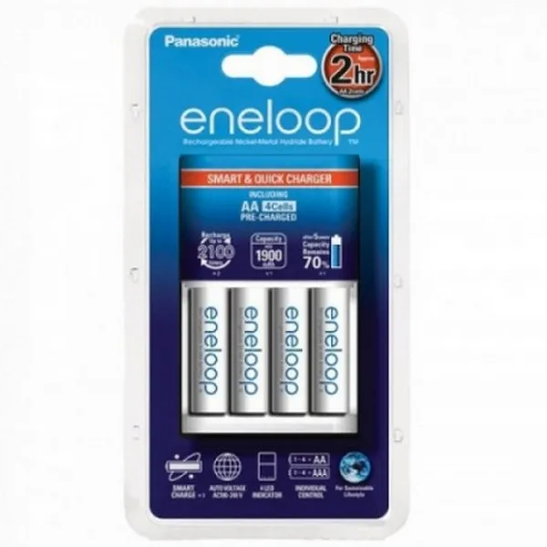 Încărcător Acumulatori Panasonic BQ-CC55E, Alb