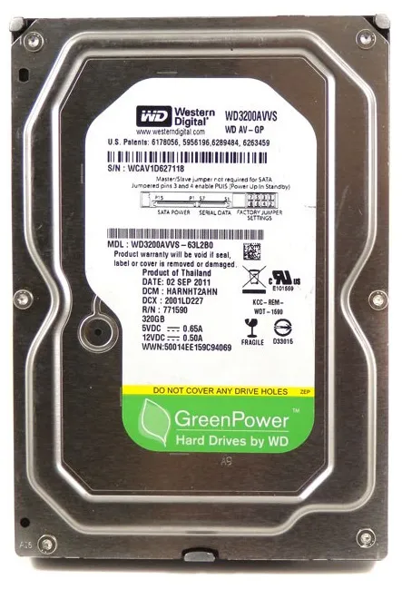 Unitate HDD Western Digital WD AV-GP, 3.5", 320 GB <WD3200AVVS>