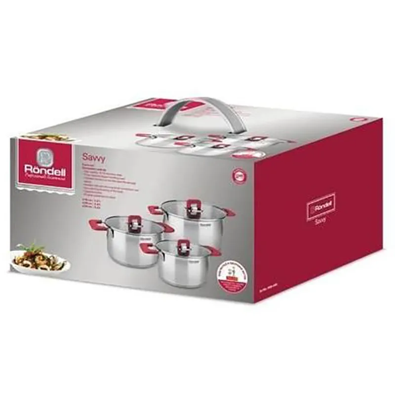 Набор кастрюль Rondell RDS-940, 5,2л, 24см, Нержавеющая сталь