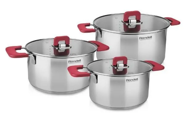 Набор кастрюль Rondell RDS-940, 5,2л, 24см, Нержавеющая сталь