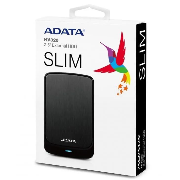 Внешний портативный жесткий диск ADATA HV320,  2 TB, Чёрный (AHV320-2TU31-CBK)