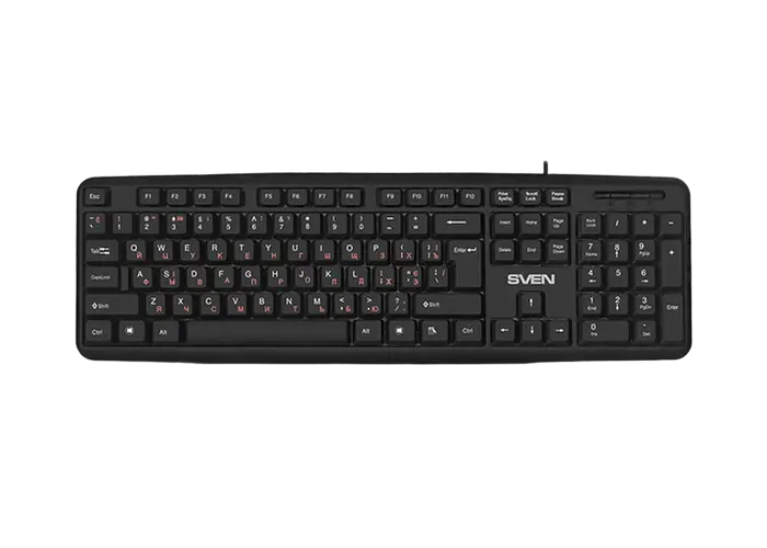 Tastatură SVEN KB-S230, Cu fir, Negru
