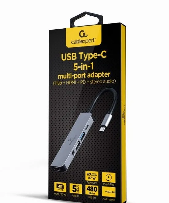 Stație Docking Gembird A-CM-COMBO5-02, Gri