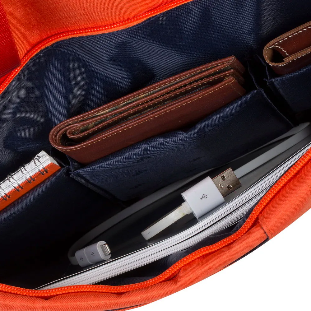 Geantă pentru Laptop RivaCase Biscayne, 15.6", Poliester, Portocaliu