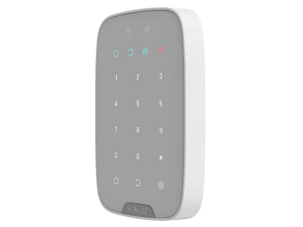 Tastatură tactilă fără fir Ajax KeyPad Plus, Alb