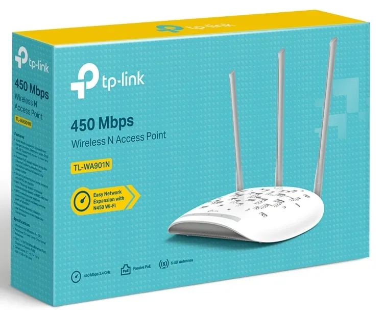 Беспроводная точка доступа TP-LINK TL-WA901N, 450 Мбит/с, Белый