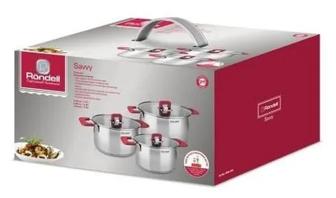 Набор кастрюль Rondell RDS-940, 5,2л, 24см, Нержавеющая сталь