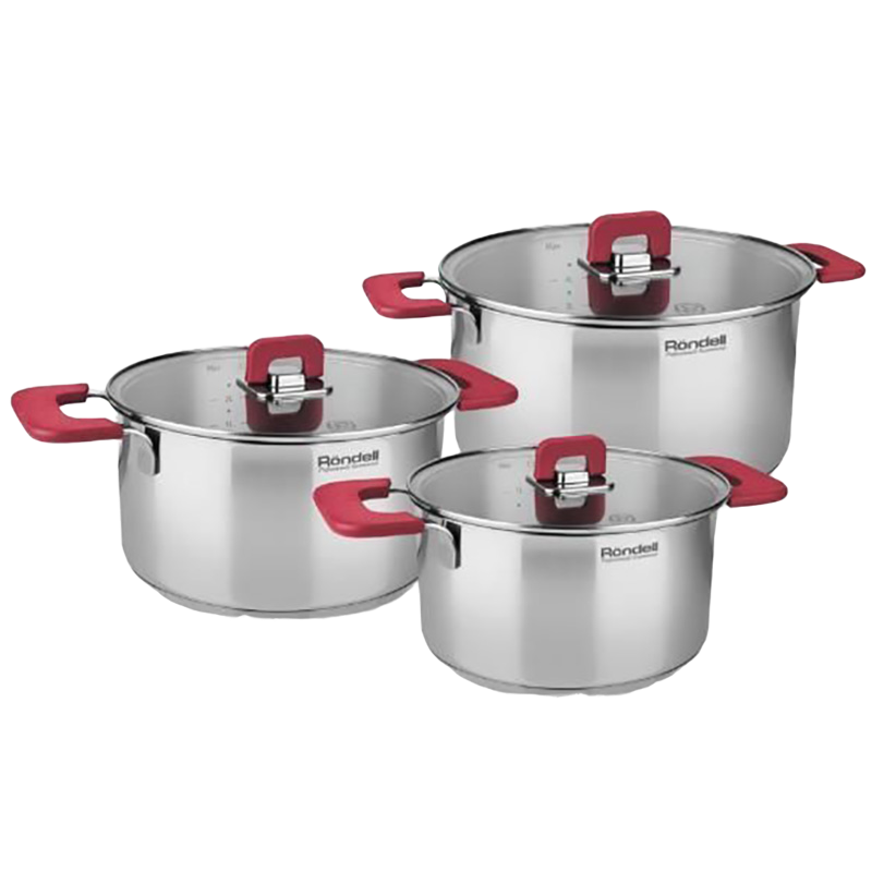 Набор кастрюль Rondell RDS-940, 5,2л, 24см, Нержавеющая сталь