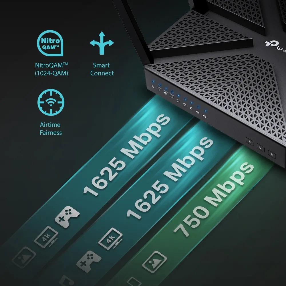 Беспроводной маршрутизатор TP-LINK Archer C4000, Чёрный