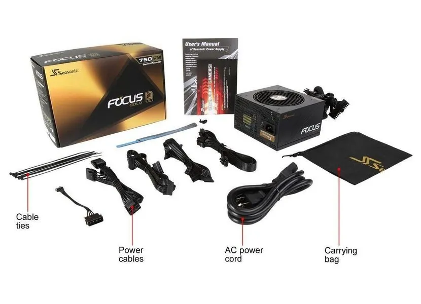 Блок питания для компьютеров Seasonic Focus GM, 750Вт, ATX, Полумодульный