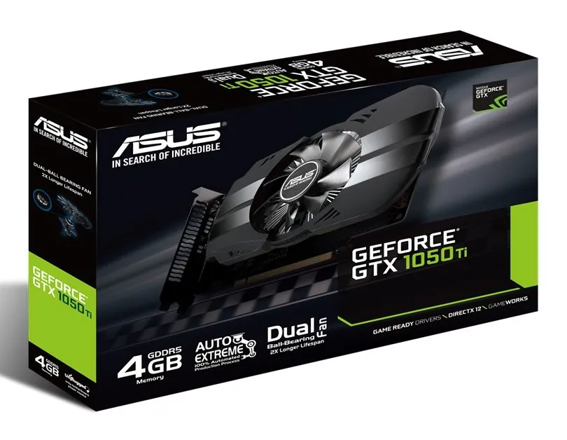 Видеокарта ASUS PH-GTX1050TI-4G,  4ГБ GDDR5 128бит