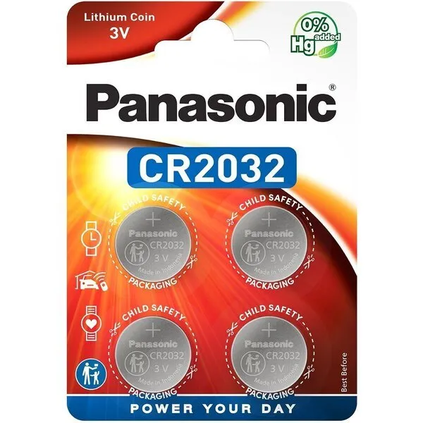 Baterii rotunde Panasonic CR-2032EL, CR2032, 220mAh, 4buc.