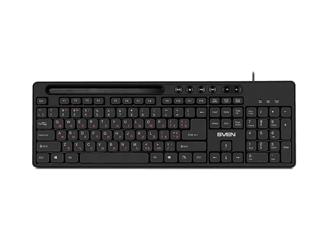 Tastatură SVEN KB-S302, Cu fir, Negru