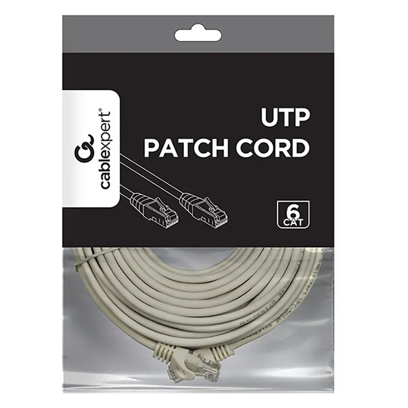 Patch cord Cablexpert PP6U-15M, Cat6 UTP, 15m, Gri