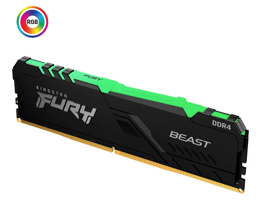 Оперативная память Kingston FURY Beast RGB, DDR4 SDRAM, 2666 МГц, 16Гб, KF426C16BB1A/16
