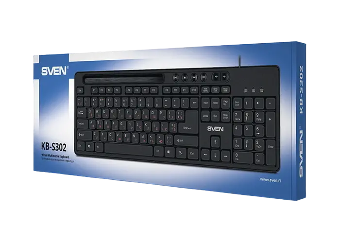 Tastatură SVEN KB-S302, Cu fir, Negru