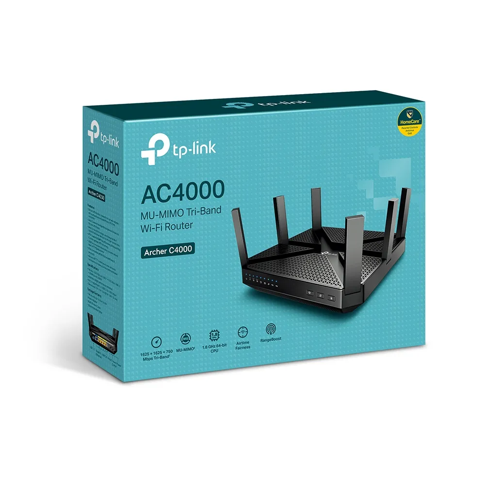 Беспроводной маршрутизатор TP-LINK Archer C4000, Чёрный