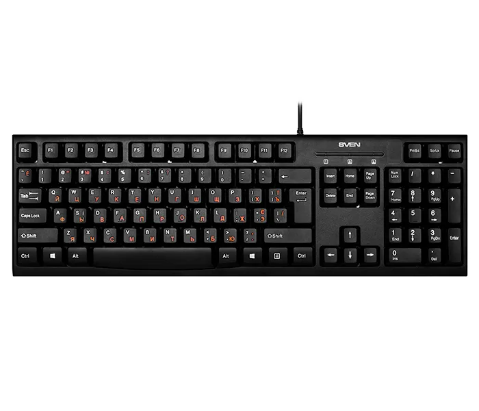 Tastatură SVEN KB-S300, Cu fir, Negru