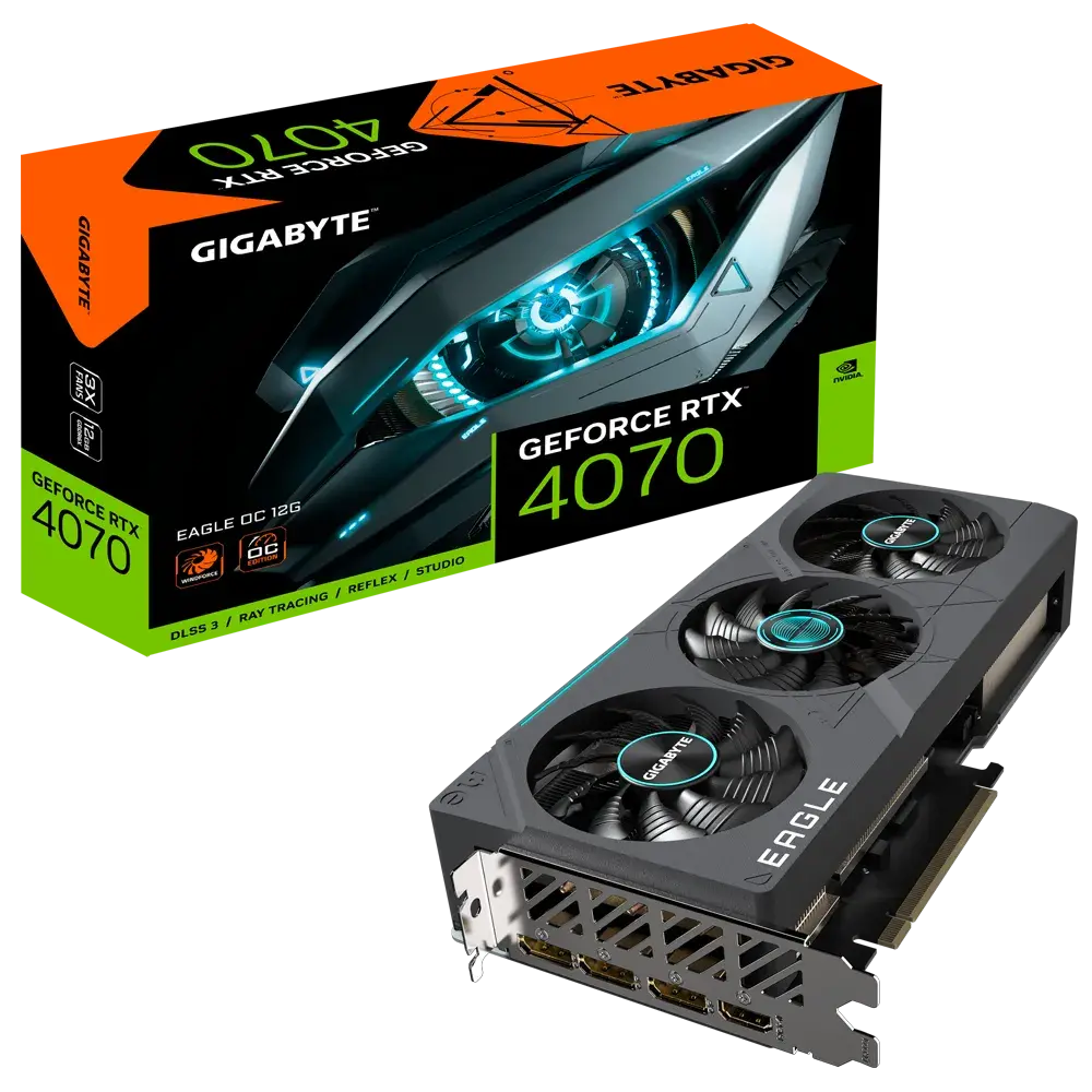 Видеокарта Gigabyte GV-N4070EAGLE OC-12GD, 12ГБ GDDR6X 192бит (GV-N4070EAGLE OC-12GD)