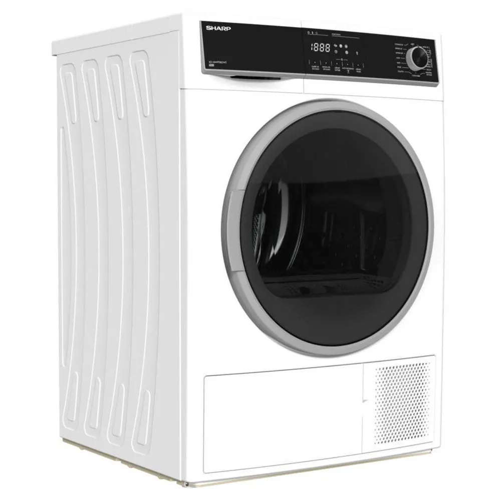 Uscător de rufe Sharp KDHHH9S8GW3EE, 9kg, Alb