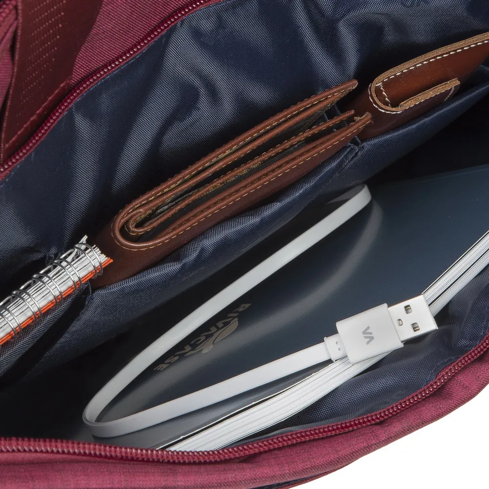 Geantă pentru Laptop RivaCase Biscayne, 15.6", Poliester, Roșu