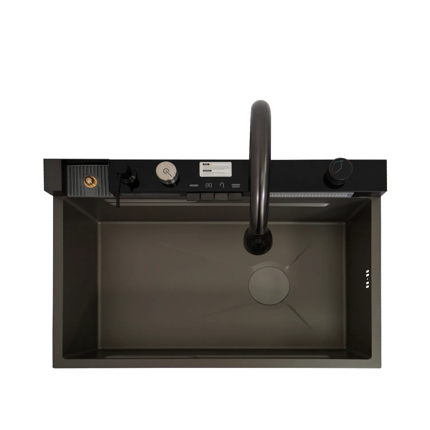 Chiuveta handmade SanDonna HD7550 Negru cu robinet cascadă reglabil